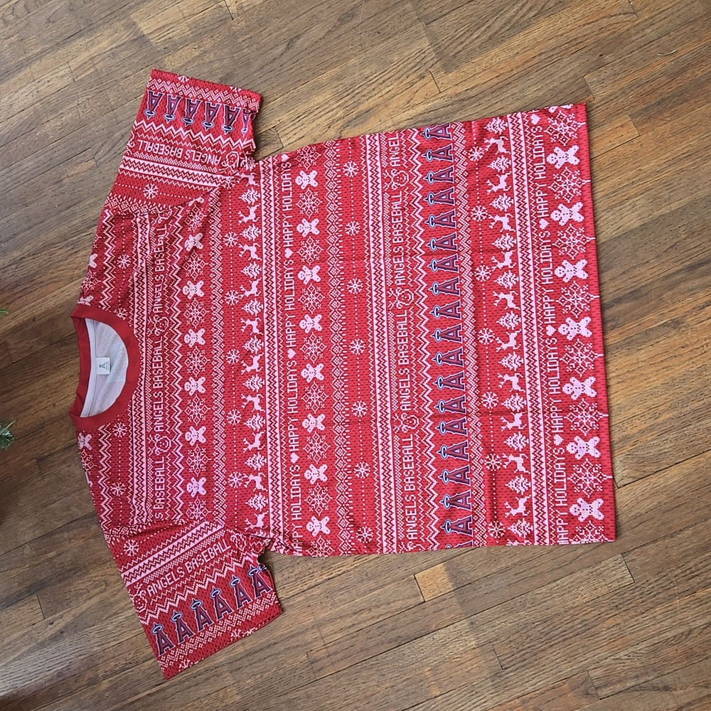 Los Angeles Angels Baseball Christmas Giveaway Shirt - Size XL